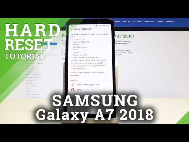 'Video thumbnail for How to Factory Reset SAMSUNG Galaxy A7 (2018) - Master Reset / Wipe Data'