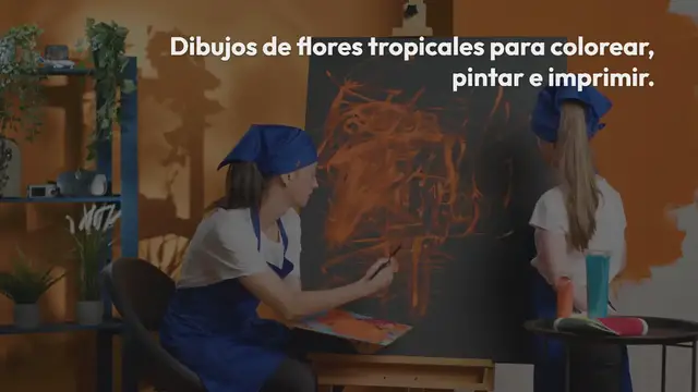 Video thumbnail for Flores tropicales para colorear