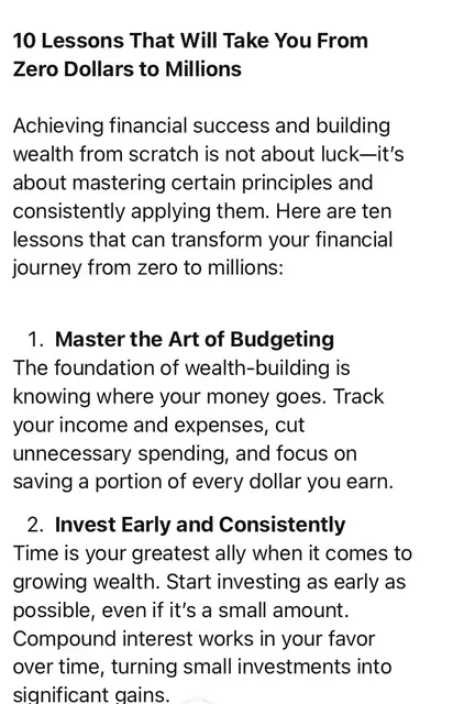 Video thumbnail for 10 Lessons That Will Take You From Zero Dollars to Millions