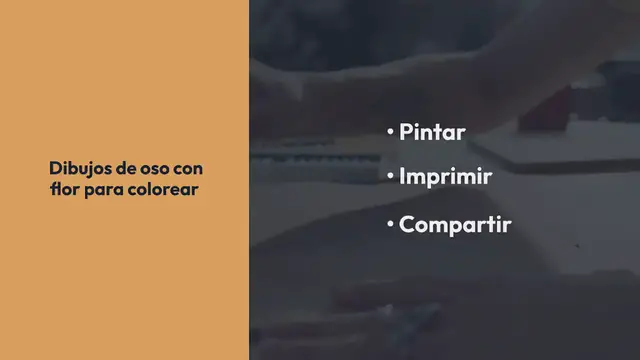 Video thumbnail for Dibujos de oso con flor para colorear