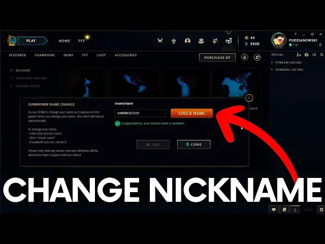 Video thumbnail for How to Change Name in League of Legends - Summoner Name LOL