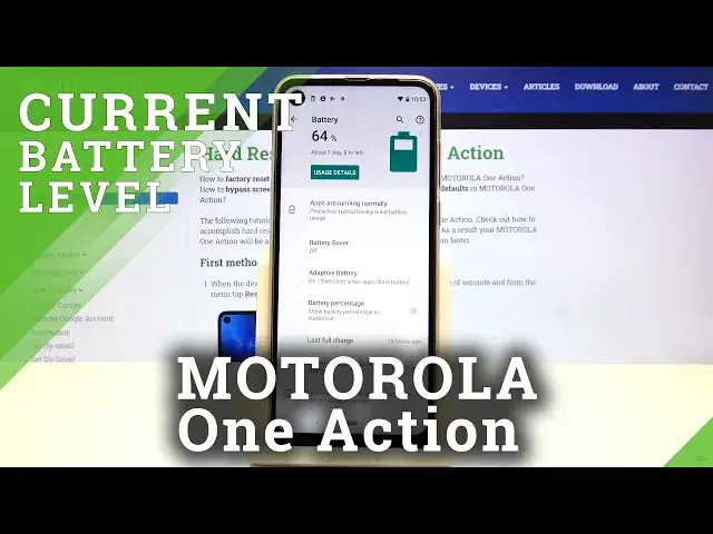 'Video thumbnail for How to See Battery Percentage on MOTOROLA One Action - Display Battery Information'