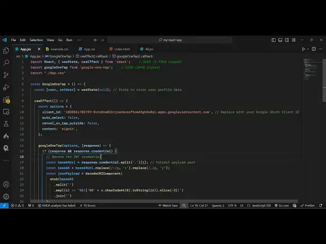 Video thumbnail for Build a React.js Google One Tap OAuth2 Login to Display User Profile in Browser Using google-one-tap