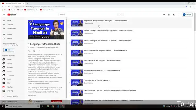 Video thumbnail for C Language Employee Manager Exercise 8_ C Tutorial In Hindi #48