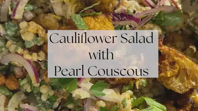 Video thumbnail for Cauliflower Salad with Pearl Couscous