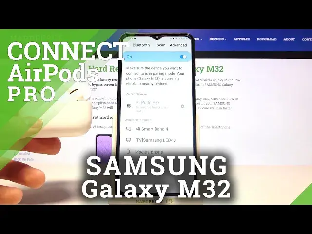 'Video thumbnail for How to Connect AirPods Pro with SAMSUNG Galaxy M32'