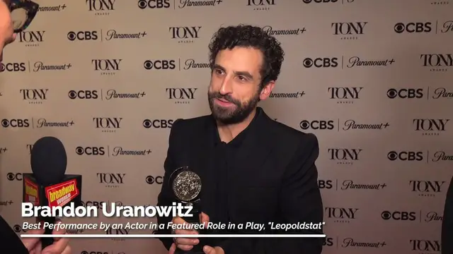 'Video thumbnail for Video: Brandon Uranowitz Celebrates Tony Win for 'Best Featured Actor in a Play''