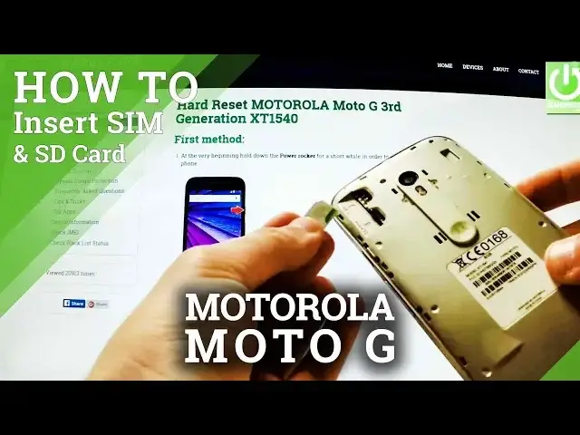 'Video thumbnail for How to insert SIM card and Micro SD card in MOTOROLA Moto G 3rd Generation XT1540'