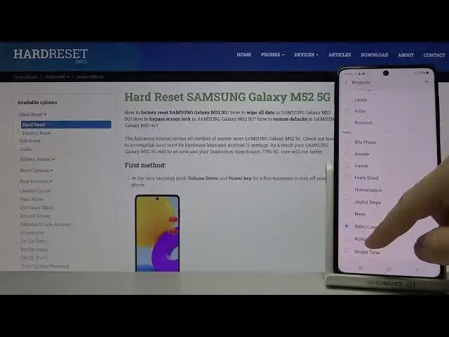 'Video thumbnail for Retro - style ringtones on Samsung Galaxy M52 5G'