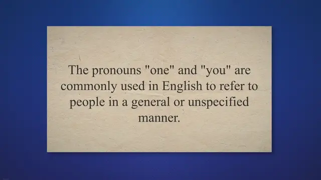 Video thumbnail for The Pronouns One And You