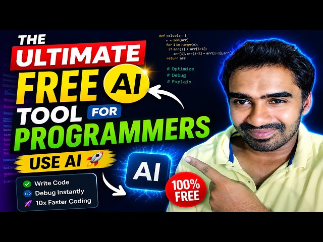 Video thumbnail for The Ultimate Free AI Tool for programmers Use AI