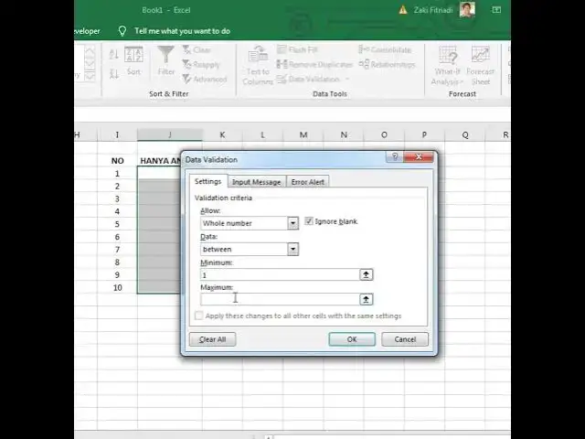 Video thumbnail for CARA MEMBUAT CELL EXCEL HANYA BISA DIISI ANGKA SAJA #SHORTS