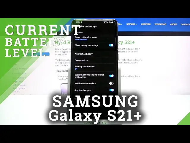 'Video thumbnail for How to Show Battery Percentage on Samsung Galaxy S21+ - Change Battery Usage Image to Percentage'