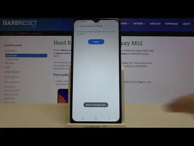 'Video thumbnail for How to Reset Network Settings in SAMSUNG Galaxy M12 – Restore Network Defaults'
