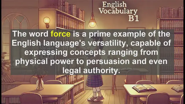 Video thumbnail for 2500 Must Know CEFR B1 Vocabulary - Understanding the Word 'Force': Meanings, Uses, and Common Errors