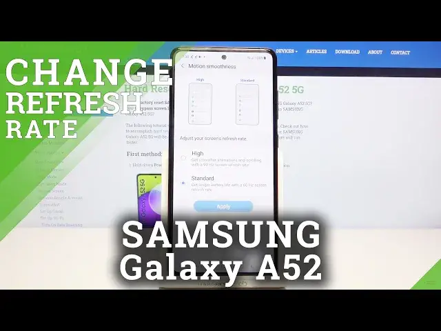'Video thumbnail for How to Change Screen Refresh Rate on SAMSUNG Galaxy A52 – Select Refresh Rate'