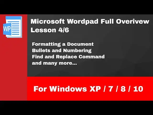 Video thumbnail for Microsoft Wordpad Full Tutorial For Windows 10 / 8 / 7 / XP | Lesson 4/6