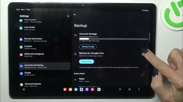 Video thumbnail for How to Activate Google Backup on Samsung Galaxy Tab A9+?