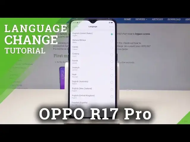 Video thumbnail for How to Change Language in OPPO R17 - Language List