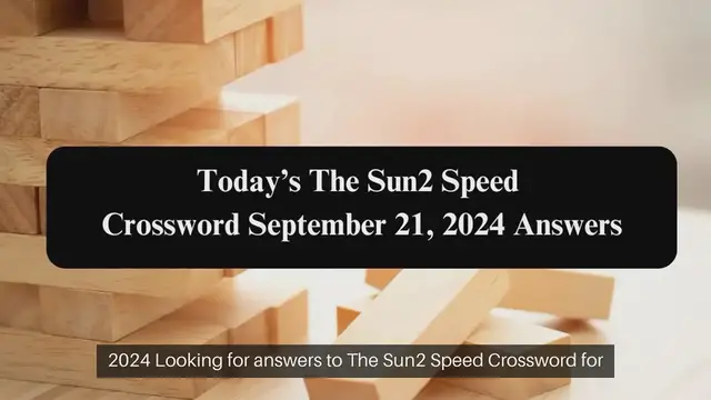 Video thumbnail for Today’s The Sun2 Speed Crossword September 21, 2024 Answers