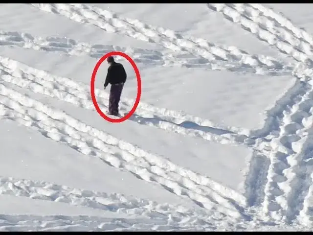 Video thumbnail for It Looks Like Some Drunk Guy Walking In Circles In The Snow. But Just Wait Until You Zoom Out !