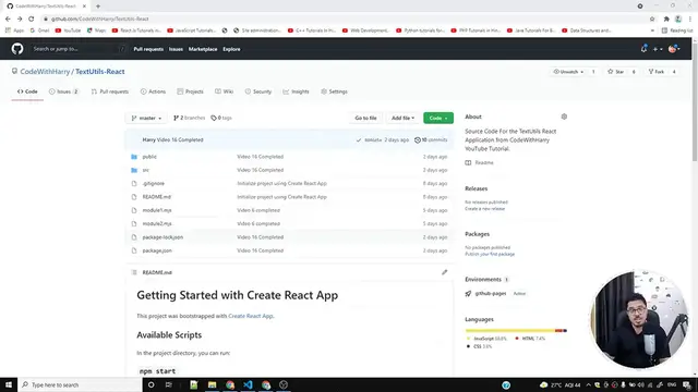 Video thumbnail for [Free] Building + Hosting React App For free on Github Pages _ Complete React Course in Hindi #17