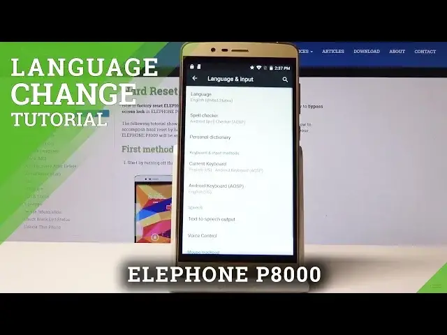 'Video thumbnail for How to Change Language in ELEPHONE P8000 - List of Language'