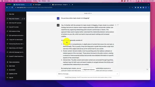 Video thumbnail for Use This Chat GPT 4 Method To Gain Topical Authority - SEO (AI)