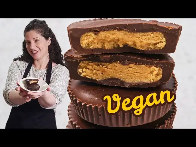 'Video thumbnail for Homemade Vegan Peanut Butter Cups #candy #veganrecipes #peanutbutter'