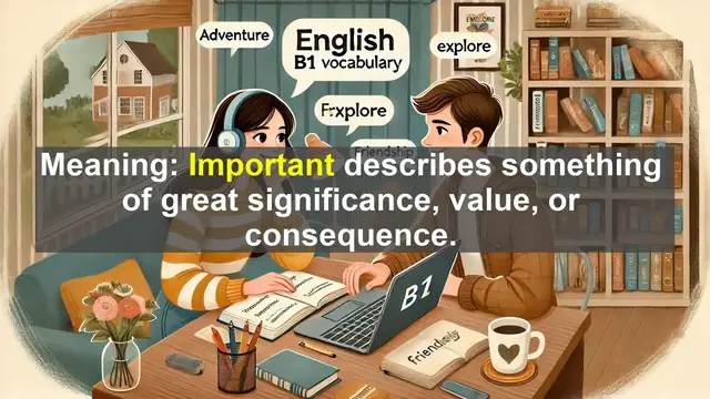 Video thumbnail for 2500 Must Know CEFR B1 Vocabulary - Understanding the Word 'Important': Meaning, Usage, and Alternatives