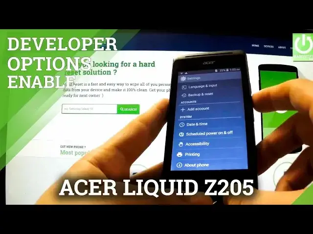 'Video thumbnail for How to active Developer Options ACER Liquid Z205 - enable USB Debugging'