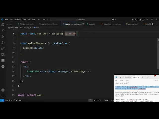 Video thumbnail for Build a React.js TimePicker Form Field in Different Time in Browser Using react-simple-timefield