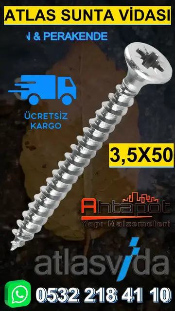 Video thumbnail for Atlas Sunta Vidası 3.5X50 (0532 218 41 10)
