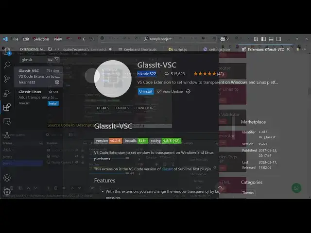 Video thumbnail for This VSCode Glassit Extension Makes the Background as Transparent & Apply Glass Effect Full Setup