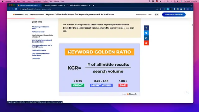 Video thumbnail for How To Find The Best Keywords To Start Ranking For - The KGR Method (AI)