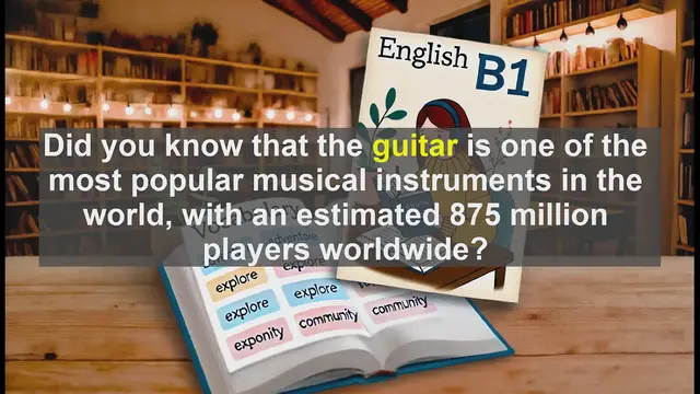 Video thumbnail for 2500 Must Know CEFR B1 Vocabulary - Guitar: A Popular Instrument's History and Usage in English