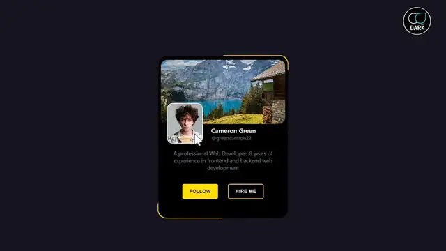 Video thumbnail for Profile Card with Border Animation in Html CSS