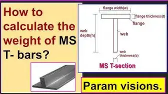 Video thumbnail for How to calculate the vol. & wt. of MS T bars? / Calculating the weight of MS T - sections.