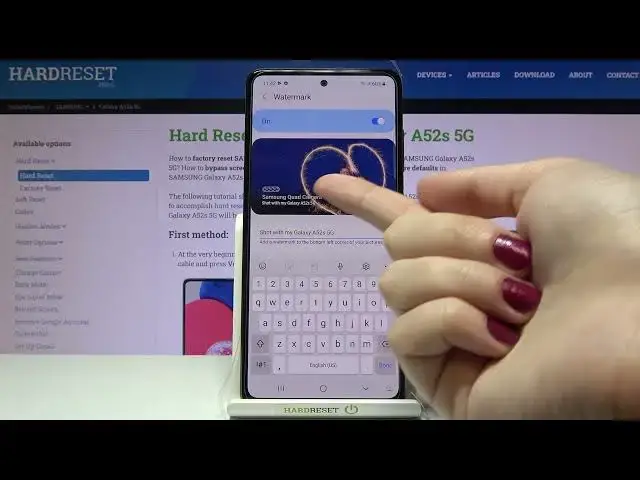 'Video thumbnail for Turn On and Deactivate Watermark in Camera Settings - SAMSUNG Galaxy A52s 5G'