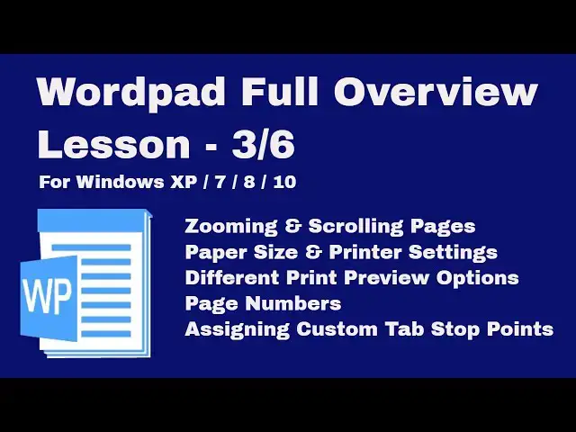 Video thumbnail for Microsoft Wordpad Full Tutorial For Windows 10 / 8 / 7 / XP | Lesson 3/6