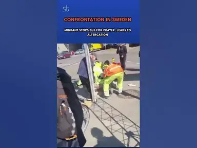 'Video thumbnail for Confrontation in Sweden: Migrant Stops Bus for Prayer, Leads to Altercation'