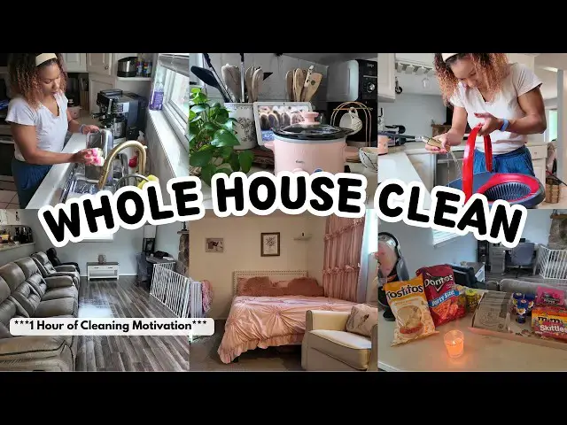 Video thumbnail for 1 Hour WHOLE HOUSE Clean With Me | Get It All Done Before Hosting Guest