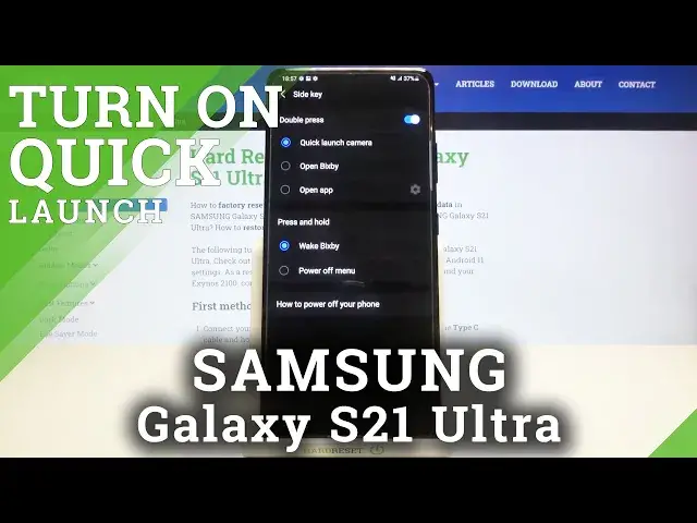 'Video thumbnail for How to Turn On Double Press Feature Quick Launch on SAMSUNG Galaxy S21 Ultra- Activate Quick Launch'