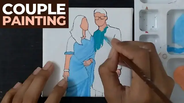 Video thumbnail for Acrylic Couple painting for beginners | Acrylic Painting Tutorial | Small Canvas Painting