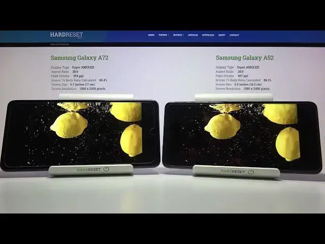 'Video thumbnail for SAMSUNG Galaxy A52 vs SAMSUNG Galaxy A72 Display Comparison | Screen Comparison Test'
