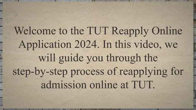 'Video thumbnail for Unlock Your Future: Mastering the TUT Reapply Online Application 2024'