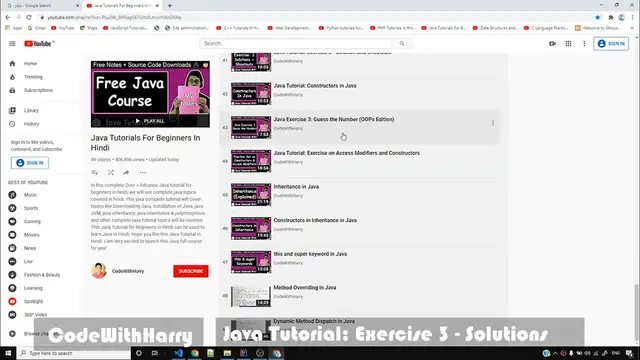 Video thumbnail for Java Tutorial_ Exercise 3 - Solutions & Shoutouts