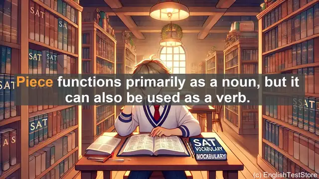 Video thumbnail for 5000 Must Know SAT Vocabulary - Understanding 'Piece': A Key Word in English Vocabulary