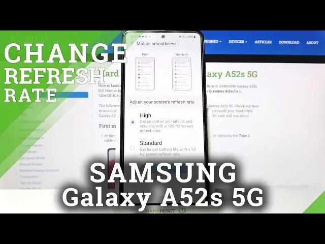 'Video thumbnail for How to Change Display Refresh Rate in SAMSUNG Galaxy A52s 5G – Manage Display Settings'
