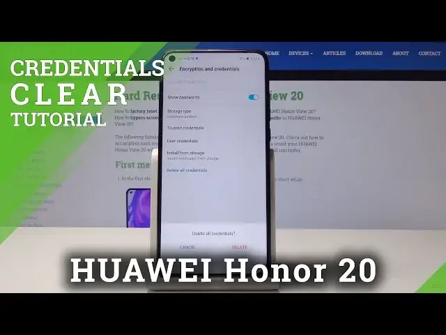 'Video thumbnail for How to Clear Credentials in Honor View 20 - Wipe All Certificates'